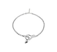 Breil, Collezione Cobra, Collana da donna in acciaio lucido, design animale, elemento centrale a forma di serpente, accessorio vistoso, lunghezza regolabile 42-45 cm, colore argento