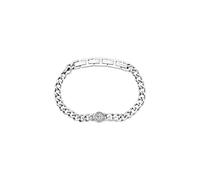 Breil, Collezione Dock, Bracciale Uomo in Acciaio con Elemento Centrale Tondo con Simbolo a Rilievo, Chiusura a Gioielleria, Lunghezza Regolabile