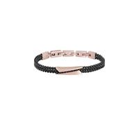 Breil, Collezione Edit Out, Bracciale Uomo in Acciaio Bicolor Specchiato e Satinato, con Maglia ed Elemento Centrale Nero, Pratica Chiusura, Lunghezza Regolabile 17-22cm, Idee Regalo Uomo, Rose-Nero