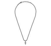 Breil, Collezione Emblems, Collana da Donna in Acciaio, con Forma di Croce, Finitura Bilux, Chiusura a Moschettone, Lunghezza Regolabile fino a 47 cm