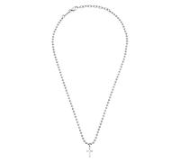 Breil, Collezione Emblems, Collana da Donna in Acciaio, con Forma di Croce, Finitura Bilux, Chiusura a Moschettone, Lunghezza Regolabile fino a 47 cm