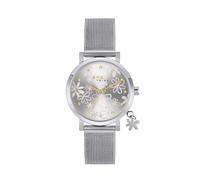 Breil, Collezione Emily, Orologio Donna Solo Tempo in Acciaio con Charm e Cristalli, Bracciale Maglia Mesh Effetto Diamantato, Cassa 30 mm, Chiusura a Scorrimento, Idea Regalo Donne