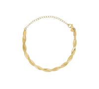 Breil, Collezione Emma, Bracciale Donna in Acciaio IP Gold, Catena Snake Intrecciata, Chiusura a Gancio, Lunghezza Regolabile fino a 15 cm
