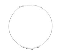 Breil, Collezione Emma, Collana Donna in Acciaio Lucido, Catena Snake, Elemento Centrale Fluido Specchiato, Chiusura a Gancio, Lunghezza Regolabile fino a 39 cm