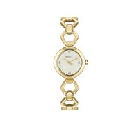 Breil, Collezione Flake, Orologio Donna con Maglie Romboidali in Acciaio, Quadrante Bianco con Lucenti Cristalli, Pratica Chiusura a Gioielleria Regolabile 13.5-19 cm, Idee Regalo Donna, Gold-Bianco