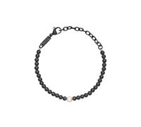 Breil, Collezione Hazard, Bracciale da Uomo in Ematite, Con Perla Naturale di Acqua Dolce, Chiusura a Moschettone, Lunghezza Regolabile