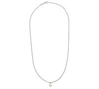 Breil, Collezione Hazard, Collana da Uomo in Acciaio Lucido, Pendente con Perla Naturale di Acqua Dolce, Chiusura a Moschettone, Lunghezza Regolabile fino a 57 cm