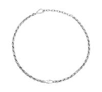 Breil, Collezione Hypnotic, Collana Uomo in Acciaio Lucido, Elemento Centrale a Forma di Serpente, Chiusura a Moschettone Triangolare, Lunghezza Regolabile 47-52 cm