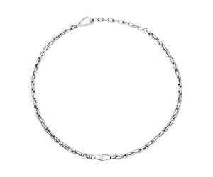 Breil, Collezione Hypnotic, Collana Uomo in Acciaio Lucido, Elemento Centrale a Forma di Serpente, Chiusura a Moschettone Triangolare, Lunghezza Regolabile 47-52 cm