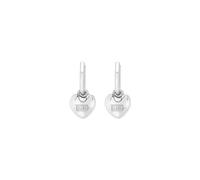 Breil, Collezione Kilos of Love, Orecchini Donna, Gioielli Donna in Acciaio, con Piccoli Cerchietti e Charm a Forma di Cuore Personalizzati Breil e Rimovibili, Idee Regalo Donna Originali, Silver