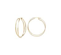 Breil, Collezione Lightline, Orecchini Donna a Doppio Cerchio in Acciaio Lucido, Chiusura a Baionetta, 45 x 42 mm, Idea Regalo Donna
