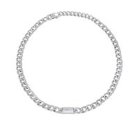 Breil, Collezione Logomania, Collana Uomo in Acciaio Specchiato con Catena Groumette e Logo, Pratica Chiusura a Moschettone, Idee Regalo Uomo, Lunghezza Regolabile 17-22 cm, Silver