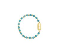 Breil, Collezione Magnetica System, Bracciale Donna Small Sea & Sky in Acciaio Lucido e Sfere in Pasta di Turchese, Pratica Chiusura con Magnete, Misura 19 Cm, Idea Regalo Donna