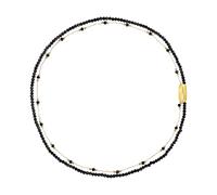 Breil, Collezione Magnetica System, Collana Donna, Collana con Doppia Catena in Acciaio IP Oro e Cristalli Neri, Chiusura Magnetica, Lunghezza 43 cm, Idea Regalo Donna