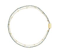 Breil, Collezione Magnetica System, Collana Donna Multigiro in Acciaio con Pietra Agata Light Blue e Microsfere in Acciaio IP Gold, Regolabile con Chiusura a Magnete, Idea Regalo Donne