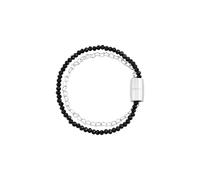 Breil, Collezione Magnetica System, Elemento Small Heart in Acciaio Lucido, Catena con Cristalli Neri, Chiusura Magnetica