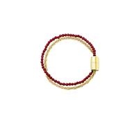 Breil, Collezione Magnetica System, Girocollo Medium Mars, Collana da Donna in Acciaio Lucido IP Gold e Agata Bordeaux, Pratica Chiusura con Magnete, Lunghezza 80 cm, Gold-Bordeaux, Idee Regalo Donna