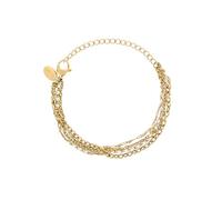 Breil, Collezione Margot, Bracciale Donna Multifilo in Acciaio Lucido IP Gold, Impreziosito da Perle Bianche, Chiusura Regolabile, Lunghezza fino a 21 cm, Idea Regalo Donna