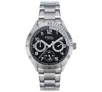 Breil, Collezione Mate, Orologio da Uomo, Orologio Sportivo Multifunzione, Cassa e Bracciale in Acciaio, Cinturino, Rehault e Sfere dei Contatori Grigi, Chiusura Déployante, Diametro 37mm, Silver-Nero