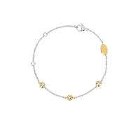 Breil, Collezione Moonlight, Bracciale Donna, Bracciale in Acciaio Bicolor, con Cinque Sfere IP Gold e Cristalli Bianchi, Chiusura a Gancio, Lunghezza Regolabile 15-21 cm, Idea Regalo Donna