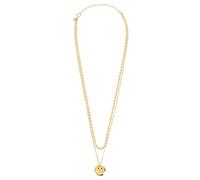 Breil, Collezione Moonlight, Collana Donna a Doppio Filo in Acciaio Lucido, Catena con Anelli Rettangolari e Sfere Effetto Specchio, Pendente Sferico, Chiusura a Gancio, Lunghezza Regolabile 39-45 cm