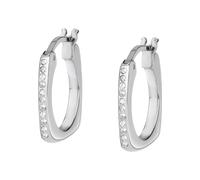 Breil, Collezione New Tetra, Orecchini Donna in Acciaio Lucido, con Lucenti Cristalli, Ideali da Indossare Insieme o Separatamente, Colore Silver, Gioielli Donna e Ragazza