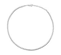 Breil, Collezione Newton, Collana Uomo in Acciaio Lucido con Catena Rope, Design Attorcigliato, Lunghezza Massima 52 cm, Regolabile Fino a 47 cm