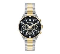 Breil, Collezione Overhand, Orologio Uomo in Acciaio Chrono Gent, Cronografo in Acciaio con Quadrante Nero e Dettagli in Color Oro, Cassa 41 mm, Finitura Bilux Satinata, Lunghezza Regolabile
