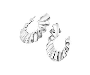 Breil, Collezione Plissé, Orecchini Donna in Acciaio con Pieghe Classiche e Sottili, Finitura Lucida, Design Armonioso ed Elegante, Idee Regalo Donne
