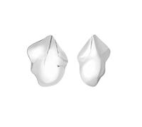 Breil, Collezione Poetic, Orecchini Donna in Acciaio Lucido dalla Forma Liquida e Sinuosa, Chiusura a Farfalla, Idea Regalo Donna