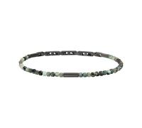 Breil, Collezione Priam, Bracciale Uomo in Acciaio Color Gun con Elemento Centrale e Luminose Inserzioni di Gemme, Chiusura a Gioielleria, Lunghezza Regolabile 17-22 cm, Idea Regalo Uomo