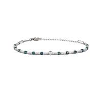 Breil, Collezione Priam, Bracciale Uomo in Acciaio con Dischi in Acciaio ed Elementi in Gemme, Chiusura a Moschettone, Lunghezza Regolabile 17-22 cm, Idea Regalo Uomo
