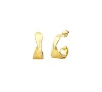 Breil, Collezione Retwist, Orecchini Donna Hoop in Acciaio Lucido IP Gold, con Forma Fluida e Sinuosa, Pratica Chiusura a Farfalla, Idee Regalo Donna, 23 mm, Colore Gold