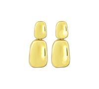 Breil, Collezione Sculpture, Orecchini Rettangolari con Elemento Doppio in Acciaio Donna, Bordi Satinati, Superficie Lucida, Pratica Chiusura a Farfallina, Dimensioni 1,85 x 4,8 cm