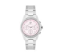 Breil, Collezione Solange, Cronografo Donna, Orologio in Acciaio, Quadrante con Numeri e Indici Luminosi, Bracciale Bilux a Tre Maglie, Chiusura Diver, WR 5 ATM, Cassa 38 mm, Idea Regalo Donna