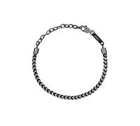 Breil, Collezione Ted Ext, Bracciale Uomo in Acciaio Lucido Bicolor Nero e Silver, Catena Intrecciata, Chiusura Regolabile, Lunghezza fino a 22 cm, Idea Regalo Uomo