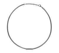 Breil, Collezione Ted Ext, Collana Uomo in Acciaio IP Gun Lucido, con Elemento Centrale, Maglia Squadrata, Chiusura Regolabile, Lunghezza fino a 52 cm, Idea Regalo Uomo