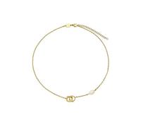 Breil, Collezione Tetra, Collana Donna in Acciaio Specchiato IP Gold, con Forme Iconiche Geometriche e Perla Naturale, Pratica Chiusura, Lunghezza Regolabile 39-45 cm, Colore Gold, Idee Regalo Donna