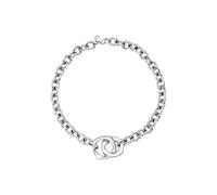 Breil, Collezione Tetra Goes Big, Collana Donna in Acciaio, Catena con Maglie Ovali e Elementi Centrali Iconici Intrecciati, Chiusura a Moschettone, Lunghezza 45 cm, Idea Regalo Donna