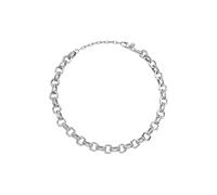 Breil, Collezione Tetra Goes Big, Collana Donna in Acciaio, Catena con Maglie Ovali e Elementi Centrali Iconici Intrecciati, Chiusura a Moschettone, Lunghezza 45 cm, Idea Regalo Donna