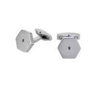 BREIL - Men's Cufflinks The Black Diamond Collection TJ3075 - Gioielleria Uomo - Gemelli in Acciaio Satinato per Uomo, con Piccolo Diamante Nero Naturale - 1,5 cm