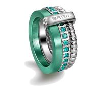 Breil Gioiello TJ1727 collezione BREILOGY, ANELLI da DONNA in ACCIAIO colore VERDE misura 14 con CON PIETRE