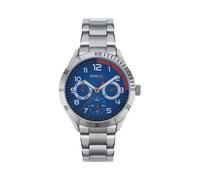 Breil Mate EW0618 Men's Multifunction Watch - 37mm Blue Dial with Red Accents, Stainless Steel Bracelet