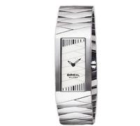 Breil Milano BW0344 Women's Quartz Watch - Rectangular Stainless Steel Case and Bracelet, Silver Dial