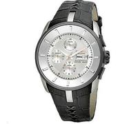Breil Milano BW0485 Men's Automatic Chronograph Watch - Silver Dial, Stainless Steel Case, Black Leather Strap