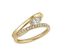 BREIL, My Lucky Collection, Anello Donna Intersection TJ3192, Collezione Gioielli Giulia Salemi, in Acciaio Colorato, con Cubic Zirconia, Colore Gold, Misura 16