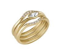 BREIL, My Lucky Collection, Anello Donna Trio Power TJ3189, Collezione Gioielli Giulia Salemi, in Acciaio Colorato, con Cubic Zirconia, Colore Gold, Misura 18