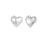 Breil - Orecchini Donna Big Heart - Acciaio lucido a cuore, clip con copertura in silicone