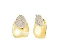 Breil, Orecchini Donna in Acciaio, Pavé di Cristalli | Collezione B Whisper Glow, Effetto Doppio Volume, Chiusura a Farfalla, Idea Regalo Donna