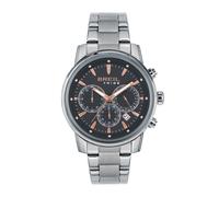 Breil, Collezione Caliber, Orologio Uomo con Bracciale e Cassa in Acciaio Lucido Resistente all'Acqua, Quadrante con Pattern a Righe, Movimento al Quarzo PE902, Cassa 43 mm, Chiusura con Pulsanti